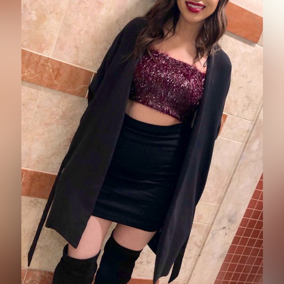 Sparkly burgundy crop top - Picture 4 of 4